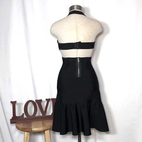 GUESS Sweater Mirage Cut Out Bandage Dress - New Women | Color: Black - Picture 8 of 10